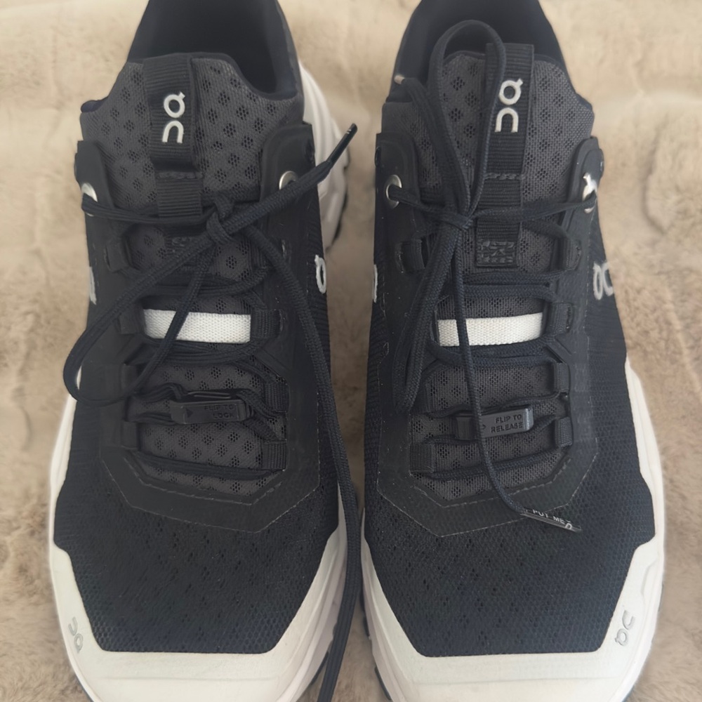 On Running Women Black and White Athletic Shoes